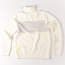 Suéter Panini de cuello vuelto  bordado, talla M - color crema